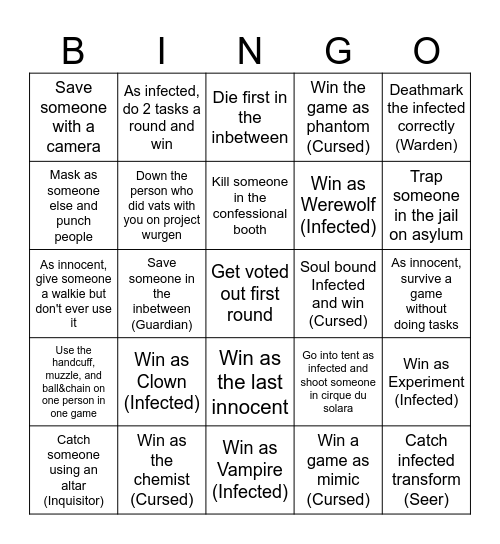 Deceit 2 Bingo Card