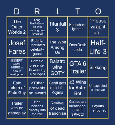 The Game Announcements 2024 Bingo Card