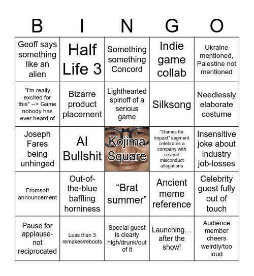 Gamer Wards Bingo Card