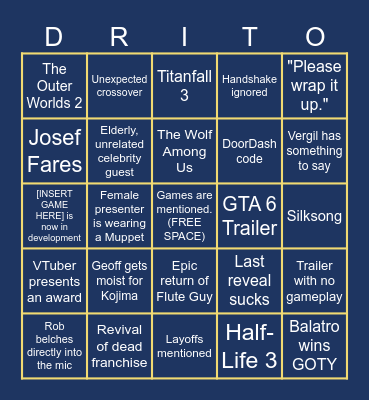 The Game Announcements 2024 Bingo Card