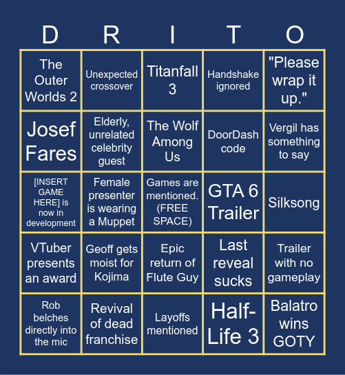 The Game Announcements 2024 Bingo Card