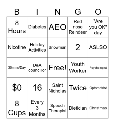 Bulgarr Bingo Card