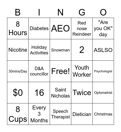 Bulgarr Bingo Card