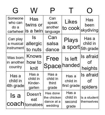 Find Someone Who: Bingo Card