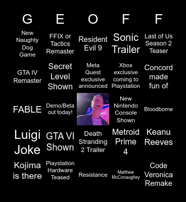 The Game Awards 2024 (plzsendpie) Bingo Card