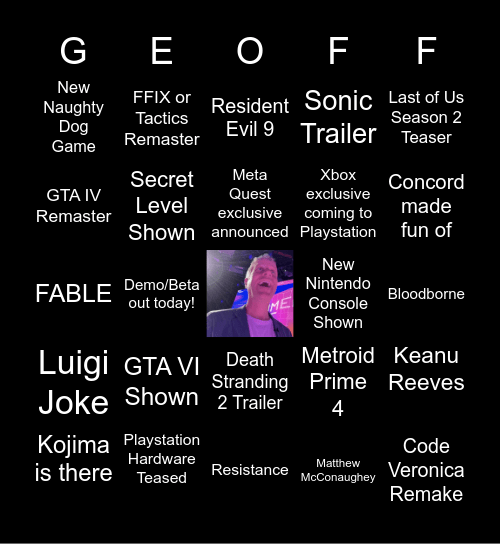 The Game Awards 2024 (plzsendpie) Bingo Card