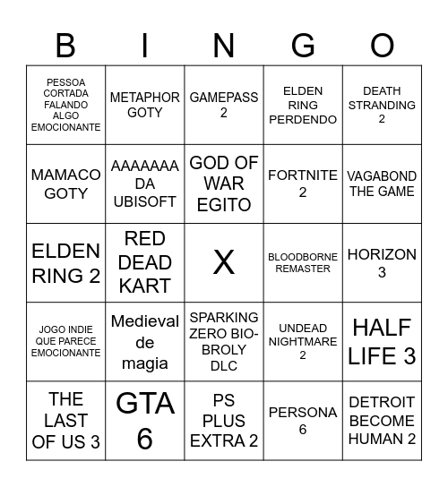 TGA 2024 Bingo Card