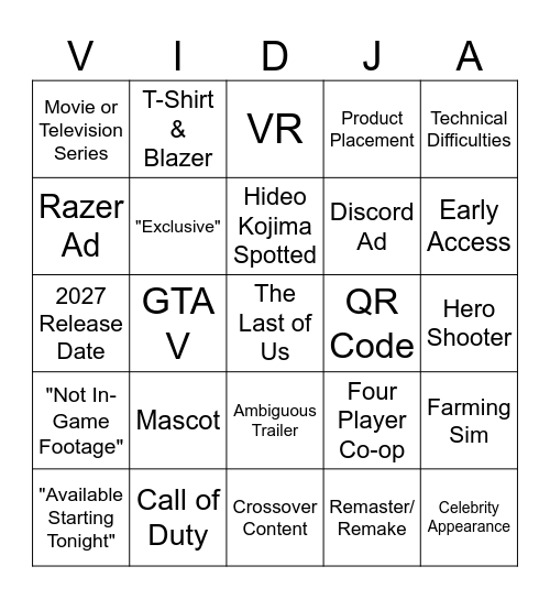 Buzzed off Buzzwords 2024 Bingo Card