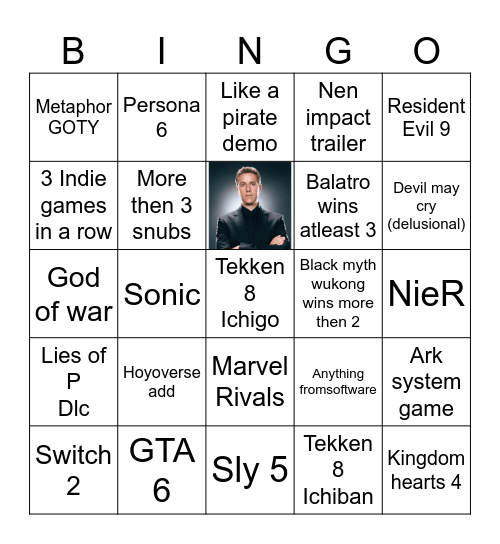 Game awards Bingo Card