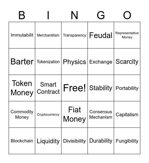 Crypto Metaphysics Bingo Card