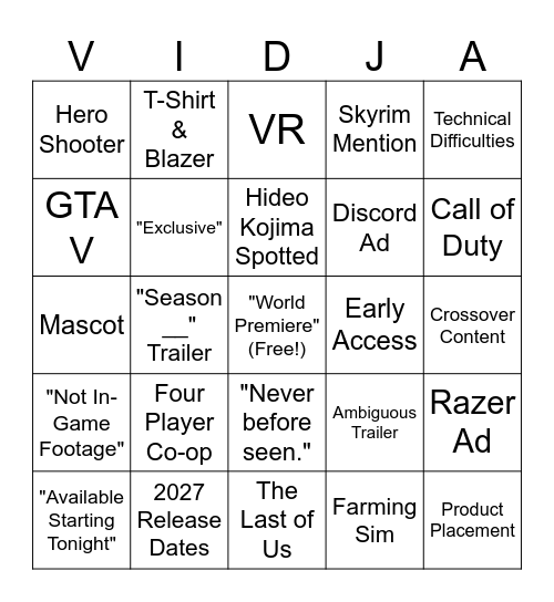 Buzzed off Buzzwords Bingo Card