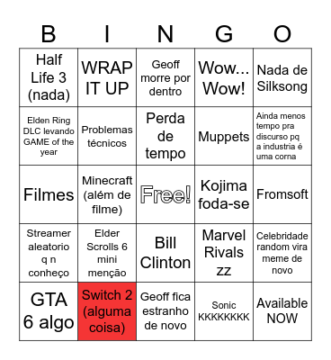 Esperando e/ou lista de desejos (sou leigo) Bingo Card