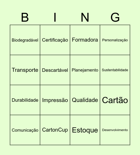 CartonCup Bingo Card