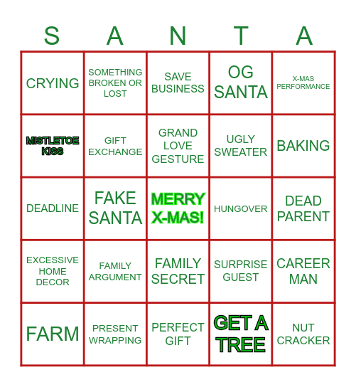 R&N 2024 X-MAS BINGO! Bingo Card