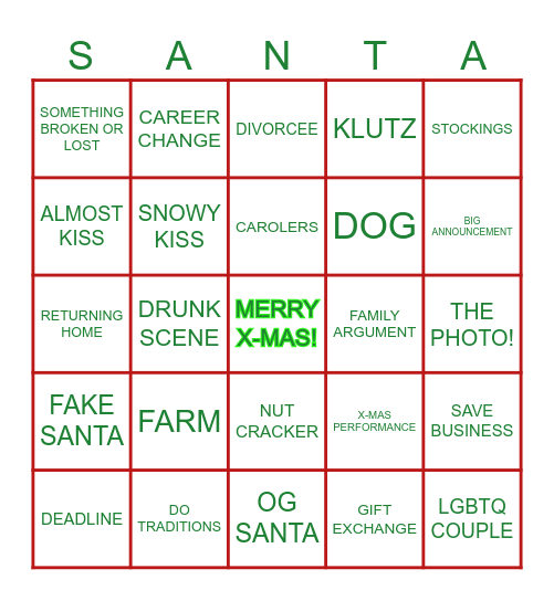 R&N 2024 X-MAS BINGO! Bingo Card