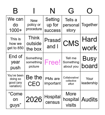 Roadmap to 850 Bingo Card