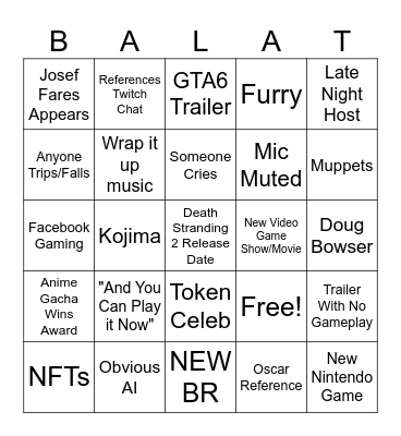 Sun Bingo Card