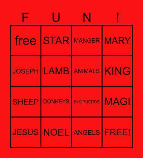 CHRISTMAS Bingo Card