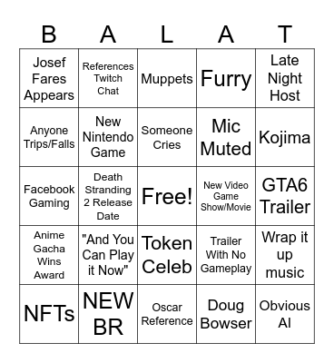 Sun Bingo Card