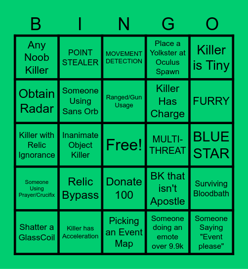 Midnight Horrors BINGO               [Made by BunnyCrystal] Bingo Card