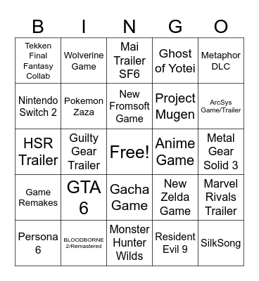 GAME AWARDS PREDICTION KEB & MIMI Bingo Card