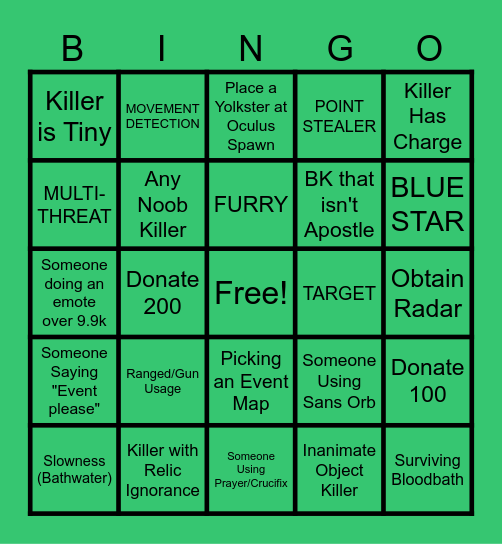 Midnight Horrors BINGO               [Made by BunnyCrystal] Bingo Card