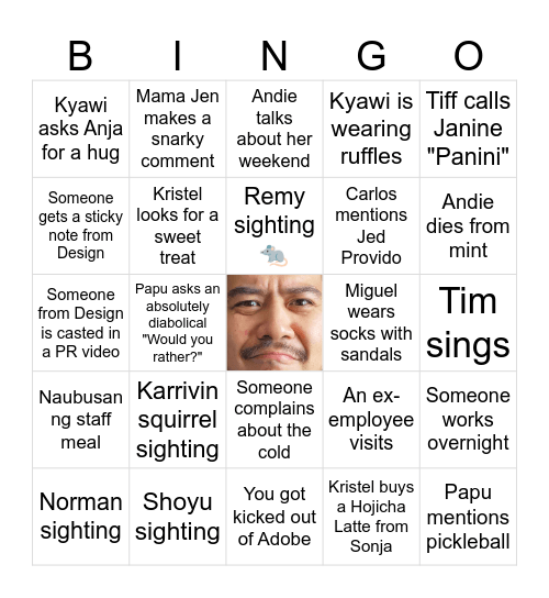 Creatives Bingo Card