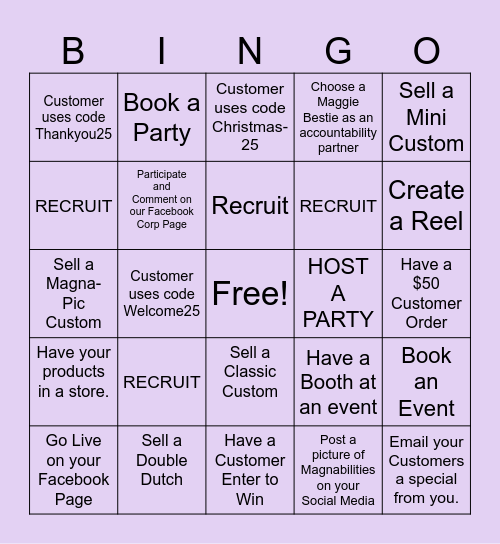 Magnabilities Bingo Card