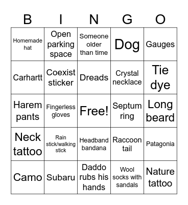 Four Threeks Bingo Card