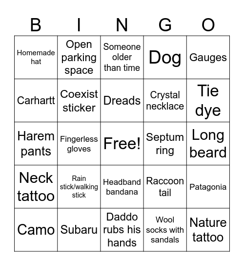 Four Threeks Bingo Card