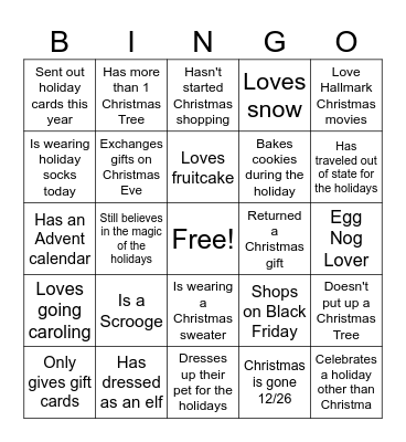 Find a Colleague Bingo Card