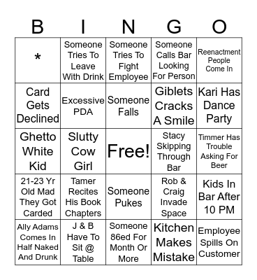 D J J D Bingo Card