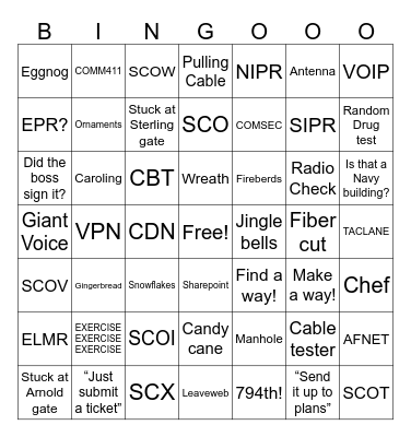 794th Holiday Bingo Card