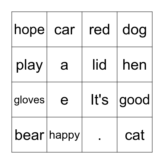 LITERACY BINGO! Bingo Card