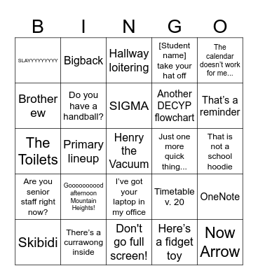 BINGO Card