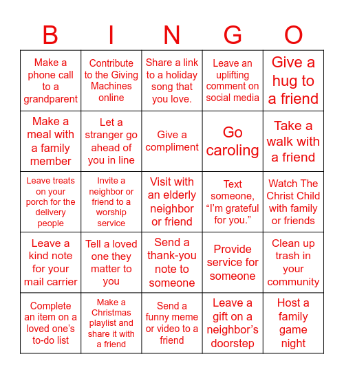 LIGHT THE WORLD Bingo Card