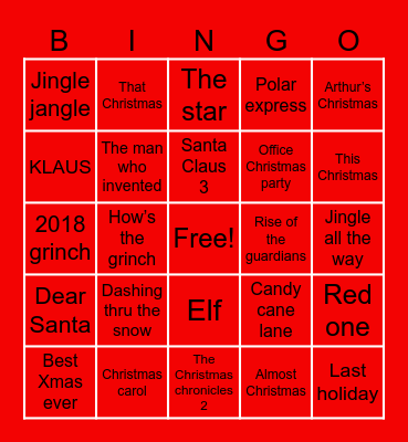 CHRISTMAS BINGO Card