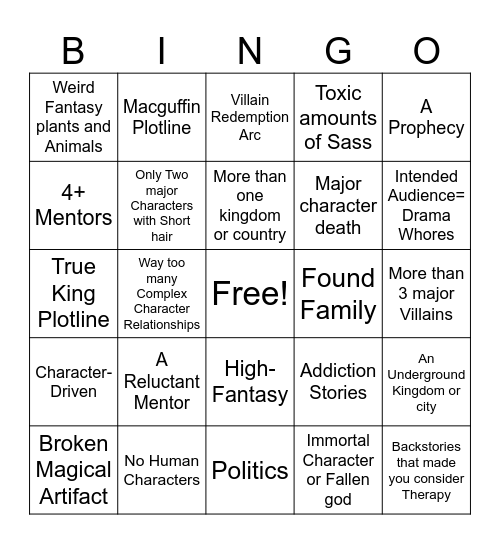 J&R Bingo Card