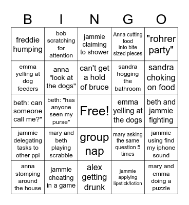 Rohrer Xmas Bingo Card