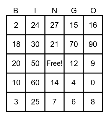 MULTIPLICATION TABLE OF 2&3 Bingo Card