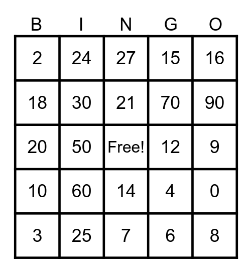 MULTIPLICATION TABLE OF 2&3 Bingo Card