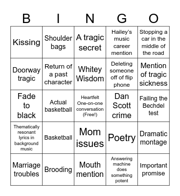 One Tree Hill Bingo Card