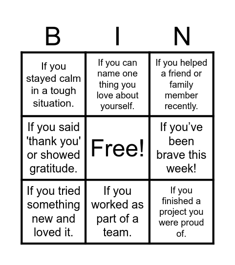 Superpower Bingo Card