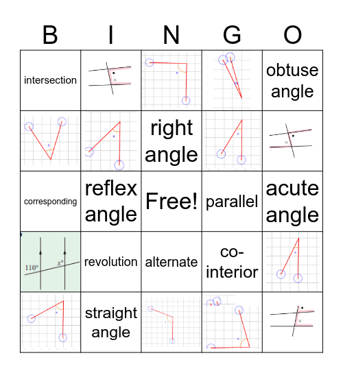 Triangles and angles Bingo Card