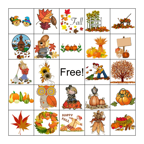 Fall Bingo Card