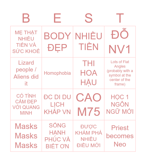 2025: The 2025ining Bingo Card