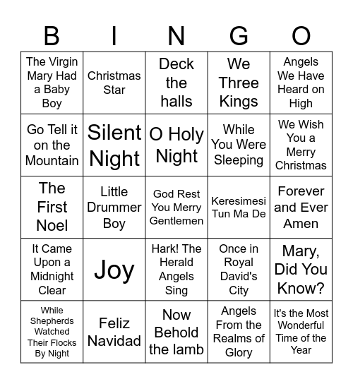 Christmas Bingo Card