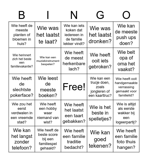 Van den Broekies Kerst Bingo 2024 Bingo Card