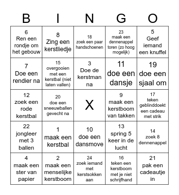 Welpen Kerst Bingo Card