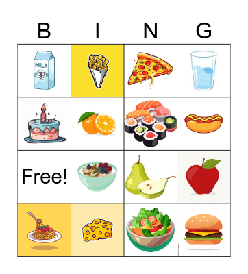 FOOD Bingo Card